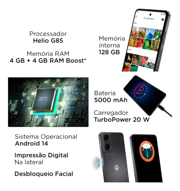 MOTOROLA MOTO G24 8GB 128GB BLACK - Imagen 2